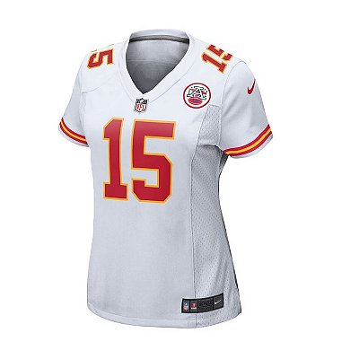 Jersey NFL Kansas City Chiefs Patrick Mahomes 15 Nike Feminina Branca Fuse
