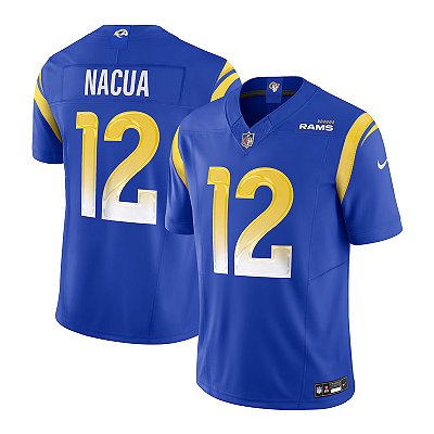 Jersey NFL Los Angeles Rams Puka Nacua 12 Nike Masculina Azul Adulto e Infantil Fuse