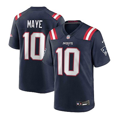 Jersey NFL New England Patriots Drake Maye 10 Nike Masculina Azul Adulto e Infantil Fuse