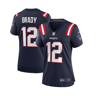 Jersey NFL New England Patriots Tom Brady 12 Nike Feminina Azul Fuse
