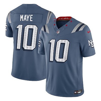 Jersey NFL New England Patriots Drake Maye 10 Nike Rivalries Masculina Azul Clara Adulto e Infantil Fuse