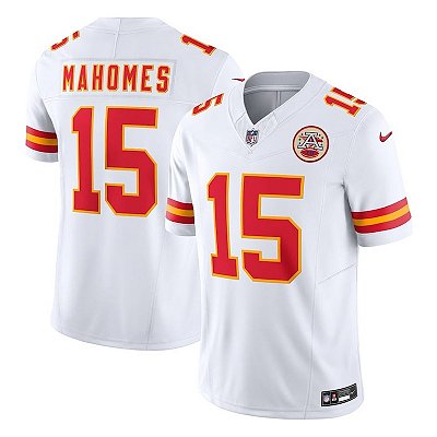 Jersey NFL Kansas City Chiefs Patrick Mahomes 15 Nike Masculina Branca Adulto e Infantil Fuse