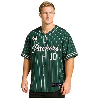 Jersey NFL Green Bay Packers Jordan Love 10 Verde Estilo Baseball Unissex