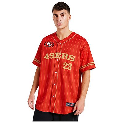 Jersey NFL San Francisco 49ers Christian McCaffrey 23 Vermelha Estilo Baseball Unissex