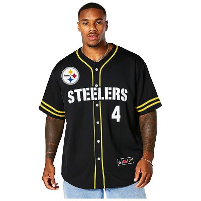 Jersey NFL Pittsburgh Steelers DK Metcalf 4 Preta Estilo Baseball Unissex