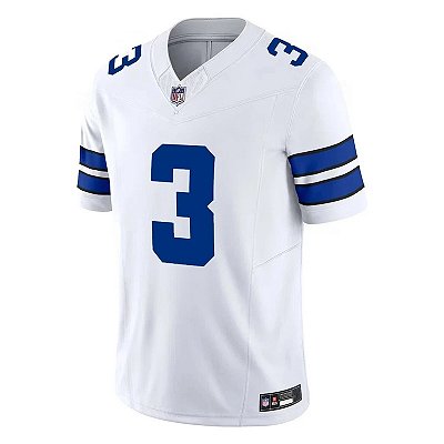 Jersey NFL Dallas Cowboys George Pickens 3 Nike Masculina Branca Adulto e Infantil Fuse