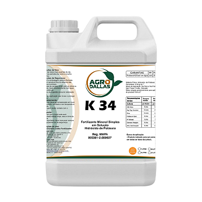 K 34 - Potássio Concentrado para Qualidade, Peso e Resistência