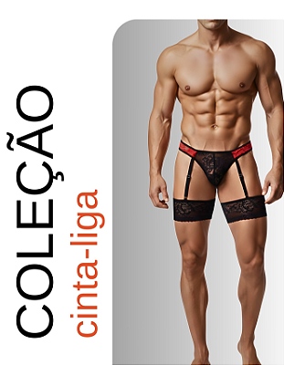 Cinta Liga Masculina em renda Ajustável