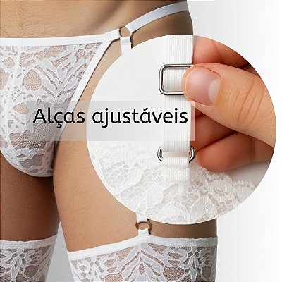 Cinta Liga Masculina em Renda Ajustável