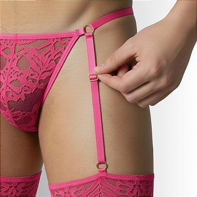 Cinta Liga Masculina em Renda Ajustável