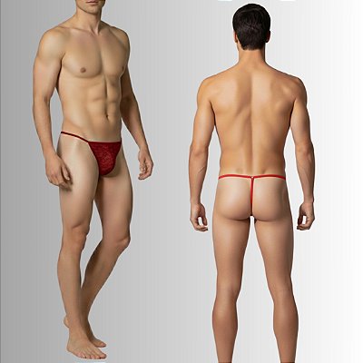 Calcinha Masculina Thong Micro fio dental em renda