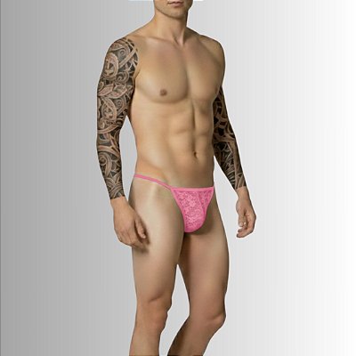 Calcinha Masculina Thong Micro fio dental em renda