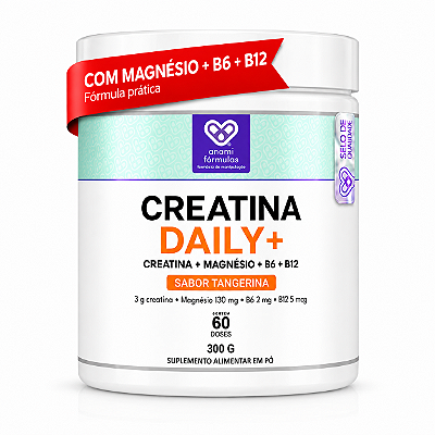 CREATINA 3g + MAGNÉSIO BISGLICINATO 650mg + VITAMINA B6 2mg + B12 500mcg por Dose - Sabor Pink Lemonade - 300g - 60 Doses