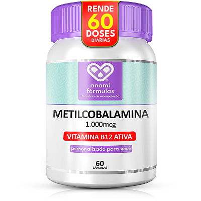 VITAMINA B12 METILCOBALAMINA 1000mcg - 60 Cápsulas - 60 Doses