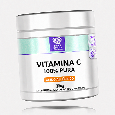 VITAMINA C em Pó 1000mg por Dose - Ácido Ascórbico - 250g - 250 Doses