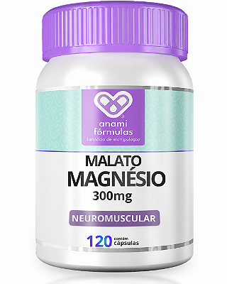 MALATO DE MAGNÉSIO 300mg - 120 Cápsulas - 120 Doses