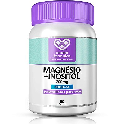 MAGNÉSIO BISGLICINATO 200mg + MIO-INOSITOL 500mg por Dose - 60 Cápsulas - 30 Doses