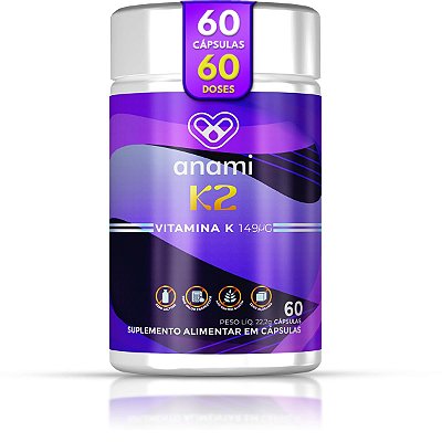 VITAMINA K2 MK-7 149mcg - Menaquinona-7 - 60 Cápsulas - 60 Doses