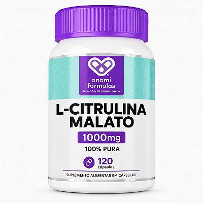 L-CITRULINA MALATO 1000mg por Dose - 500mg por Cápsula - 120 Cápsulas - 60 Doses