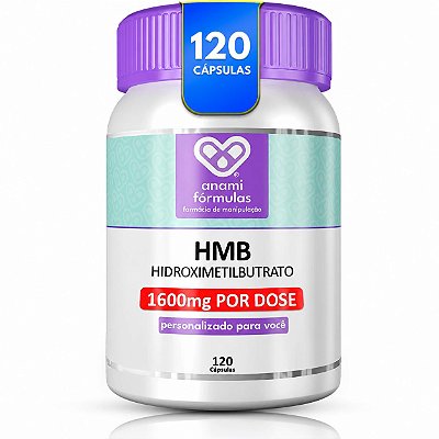 HMB 1600mg por Dose - Hidroximetilbutirato de Cálcio - 120 Cápsulas - 30 Doses