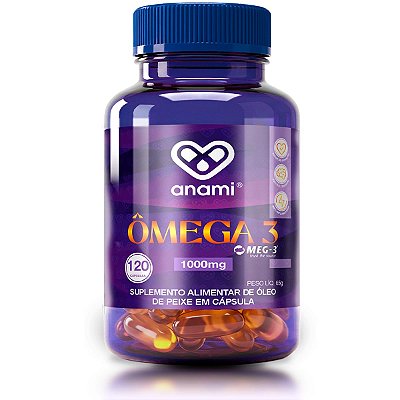 ÔMEGA 3 MEG-3 1200mg por Dose - EPA 720mg + DHA 480mg + VITAMINA E 10mg - 120 Cápsulas - 60 Doses