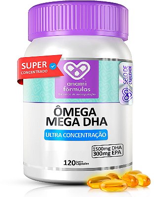 ÔMEGA 3 DHA 1500mg + EPA 300mg por Dose - com VITAMINA E - 120 Cápsulas - 60 Doses