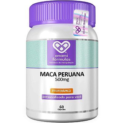 MACA PERUANA 500mg - Extrato Seco - 60 Cápsulas - 60 Doses