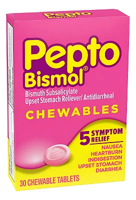Pepto Bismol - 30 Tablets Mastigáveis - Pronta Entrega !