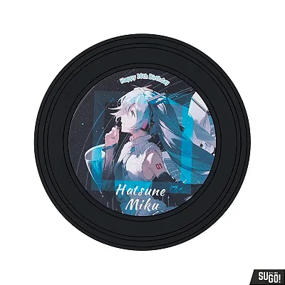 MOEYU - IMÃ DE GELADEIRA EM FORMATO DE DISCO DE VINIL - 16º ANIVERSÁRIO DA MIKU