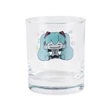 MOEYU - COPO DE VIDRO MOEYU HATSUNE MIKU — SÉRIE “APERTA A BOCHECHA”, DESIGN TRANSPARENTE
