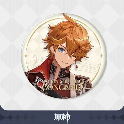 GENSHIN IMPACT - BADGE - LIYUE - METAL CAPTAIN - EARTHLY CHAPTER SERIES - CAPTAIN TARTAGLIA