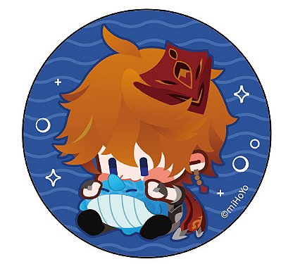 GENSHIN IMPACT - BADGE - FATUI - TARTAGLIA - A WHALE OF DEVOURING HEAVENS PLUSH BADGE