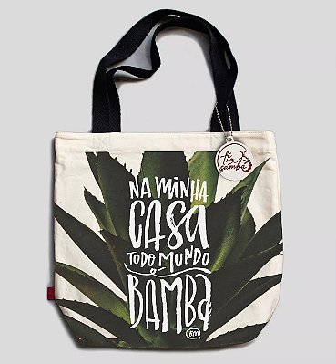 Ecobag Na Minha Casa Todo Mundo é Bamba com ziper