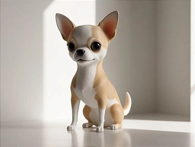 Estatueta Chihuahua Réplica 8cm Branco