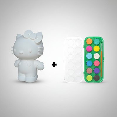 Kit Pintura Hello Kitty 22 Cm- Pinte Sua Hello Kitty