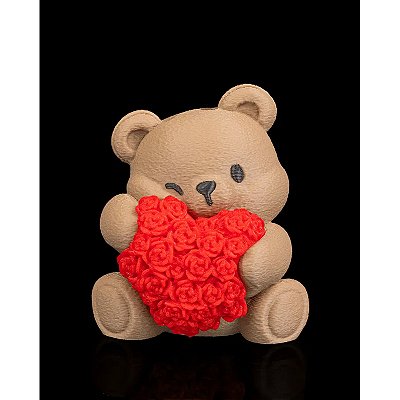 Chaveiro Ursinho Com Coração Bege