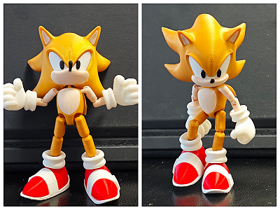 Figura Articulada Super Sonic Dourada 12,5cm