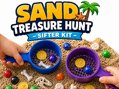 Kit Peneira de Areia para Caça ao Tesouro Infantil Brinquedo