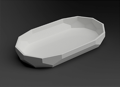 Bandeja Oval Decorativa Low Poly Design Moderno Premium
