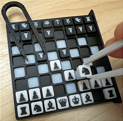 Tweezers for micro travel chess set