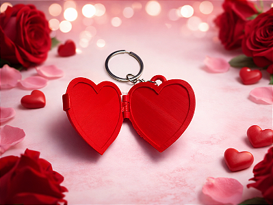 Chaveiro Coração com Espaço para Foto Personalizada