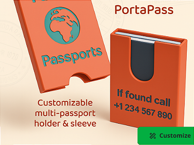 Porta Passaporte Personalizado Caixa até 20 Passaportes