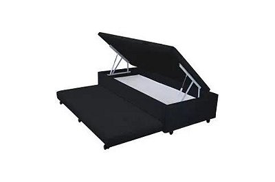 BOX BAU SOLTEIRO C/AUXILIAR 0,88X1,88 KORINO PRETO