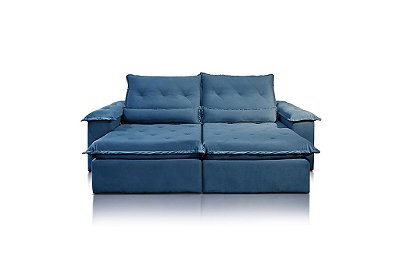 SOFA RETR VALENCIA 250CM VEL AZUL/529 - JC ESTOFADOS