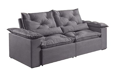SOFA RETR GRECIA 195 - VEL CINZA - ESTOFAMART