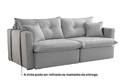 SOFA RETR LISBOA 220CM S/CX  LINHO CINZA/461 - EST TEIXEIRA