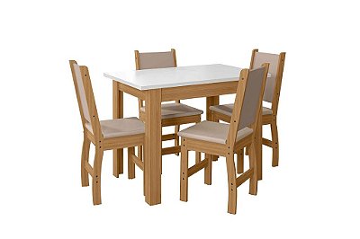 MESA BELLAGIO C/4 CAD CLARA FREIJO/OFF - POLIMAM