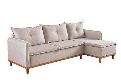 SOFA CHAISE ORLANDO LINHO BEGE/24 - BOARETO