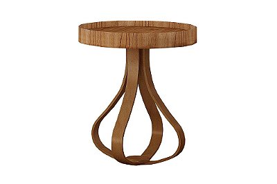 MESA CANTO/CEBOLA SAFIRA ALT 60 DIAM 58 AMADEIRADO - DELINE