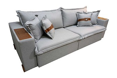 SOFA RETR CAPRI 250 LINHO SAT CINZA/07 - INNOVE